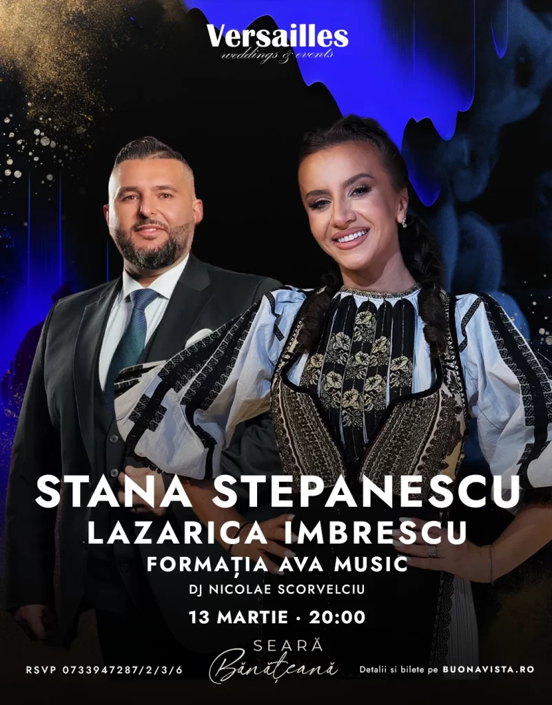 Stana Stepanescu și Lazarică Imbrescu alături de Formația AVA Music - concert 2026